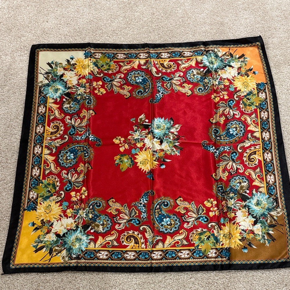 Floral Paisley Square Scarf NWOT